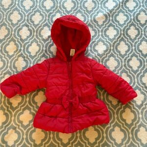 Little Me Red Hooded Puffer Jacket Size 9-12 Months